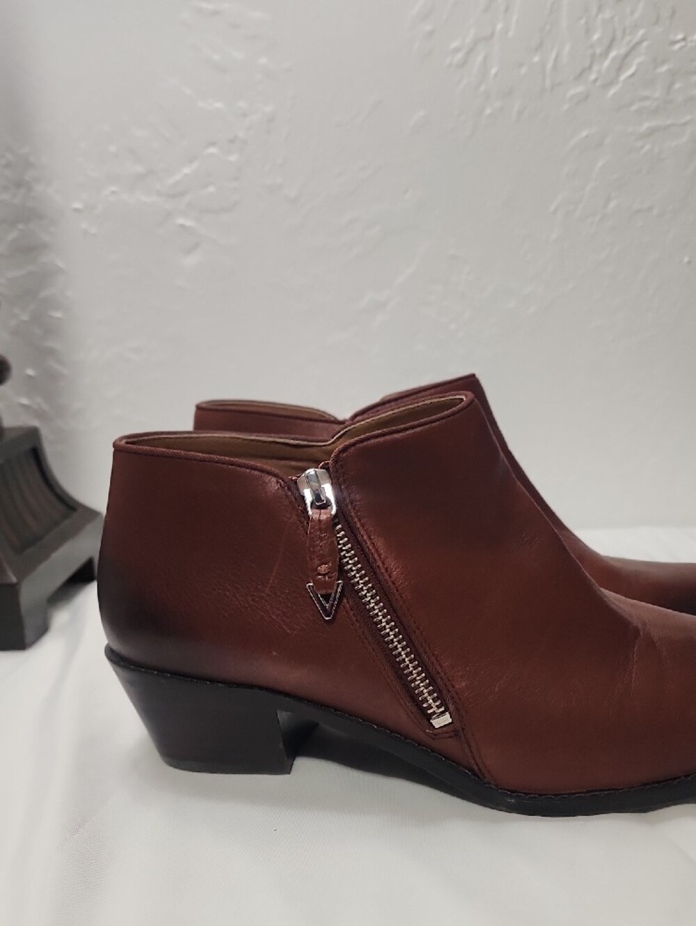 Vionic Brown Leather Ankle Booties with Side Zip - Picture 8 of 9